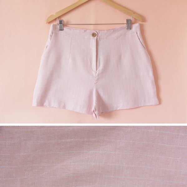 Short de lino rosa
